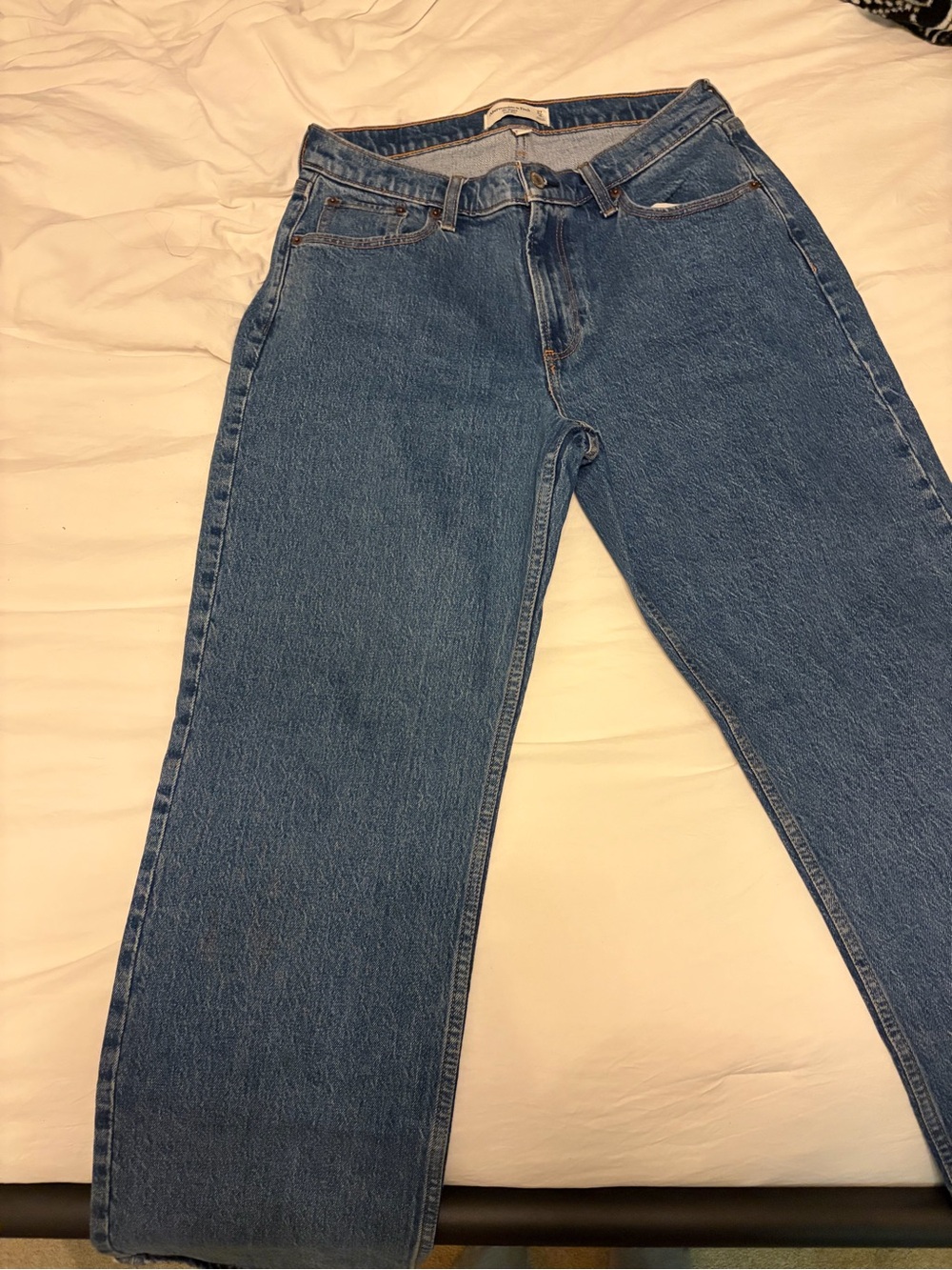 Abercrombie & Fitch The Baggy Low Rise Curve Love Blue Denim Jeans